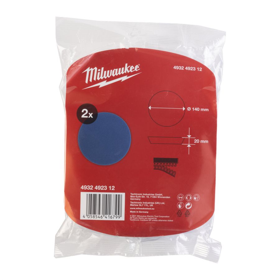 Polierschwamm Kletthaftung Blau 140/20 mm - 2 Stück